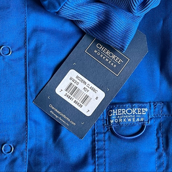 NWT Cherokee Workwear Royal Blue Scrubs Jacket - Picture 4 of 4